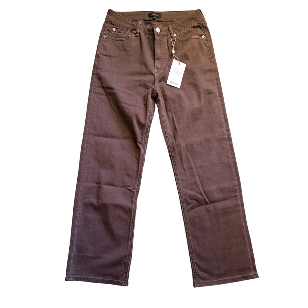 Quince Bella Stretch Straight Jeans Coffee Bean Brown 29 26 W-PNT-113